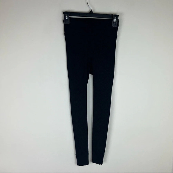Year of Ours High Rise Ribbed Leggings With Leg Cuff Size S Black - Picture 3 of 9